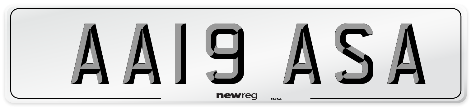 AA19 ASA Number Plate from New Reg